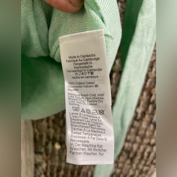 💚 NWT J Crew Factory mint green cardigan 100% cotton sz S 💚 - Picture 3 of 5